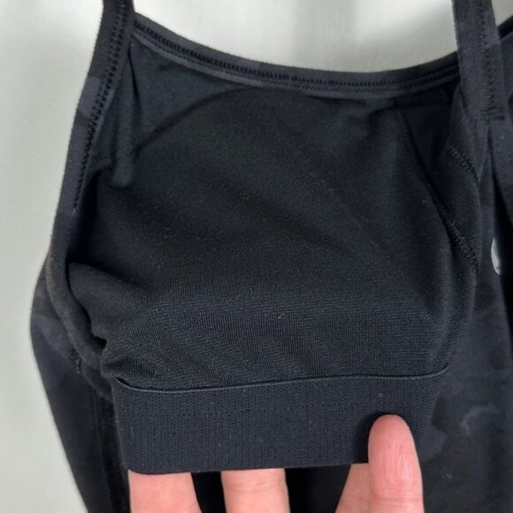 Lululemon 2019 Camouflage Black Power Y Tank Built In Bra With Cups Yoga Top 4 - Picture 5 of 11